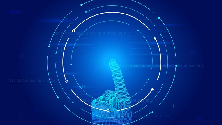 Vector touch screen finger ai ai technology scene concept vector background
