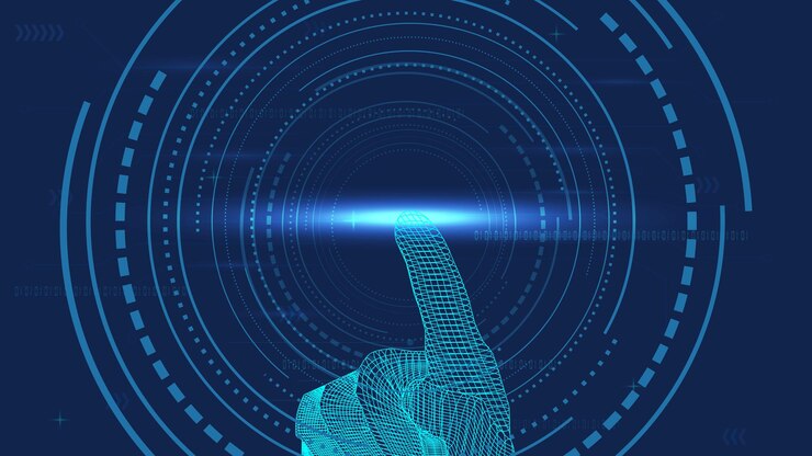 Vector touch screen finger ai ai technology scene concept vector background
