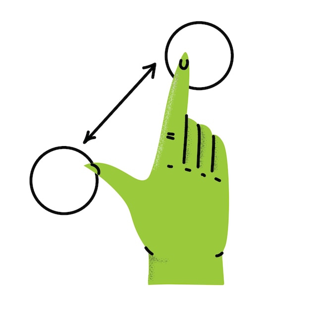 Vector touch screen gesture icon illustration hand click finger multi touch cursor pointer and more app interface presentation design elements isolated on the background