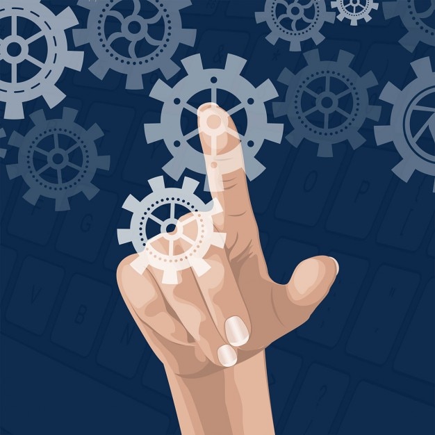 Vector touch screen with gears