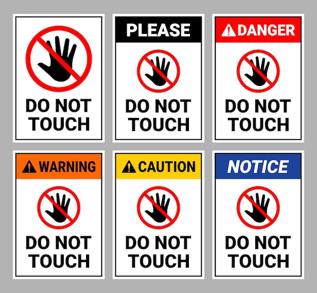 Vector do not touch sign collection