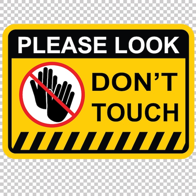 Do not touch sticker and label vector