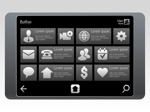 TouchPad. UI elements for Tablet.