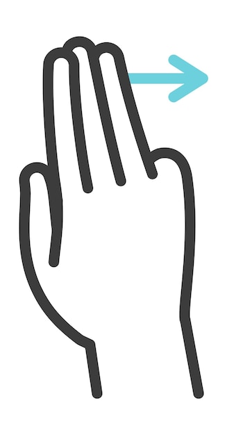 Touchscreen hand gesture spread fingers line icon