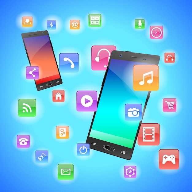 Touchscreen Smartphone with Application Icons