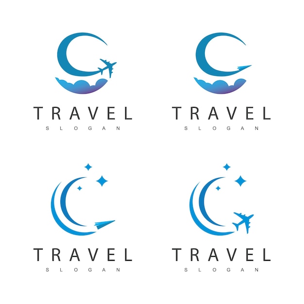 ツアーと旅行のロゴデザインテンプレート