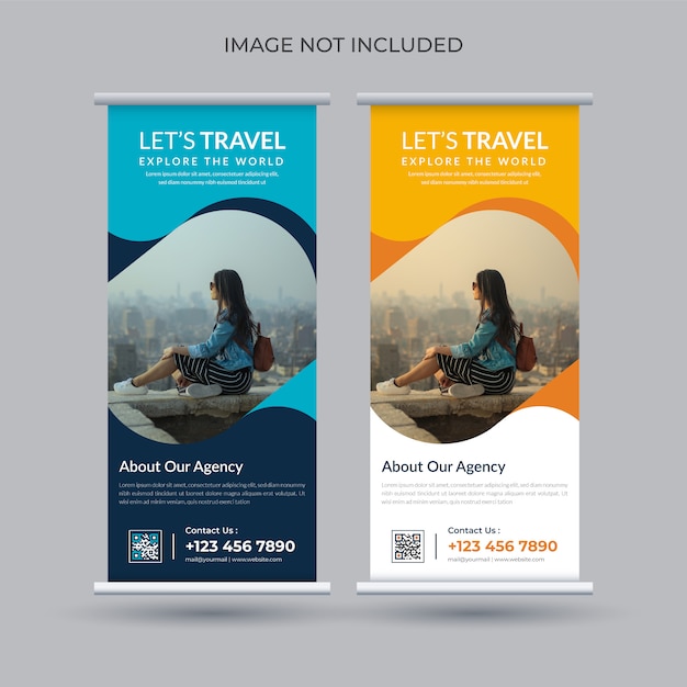 Tour en reizen roll-up banner sjabloon