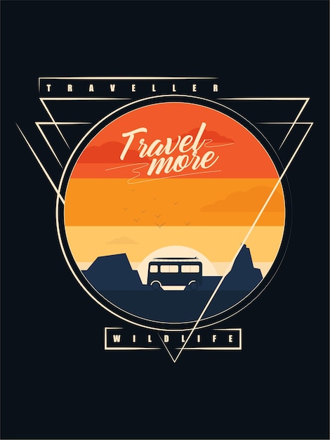 Vector tour reizen t-shirt ontwerp avontuurlijke reizen t-shirt ontwerp