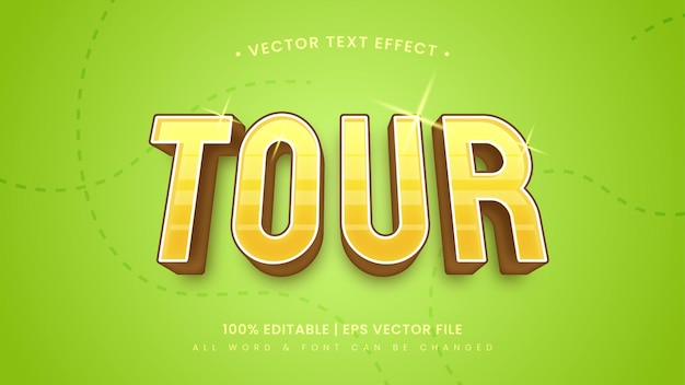 Tour Sporty Futuristic 3d Editable Text Style Effect