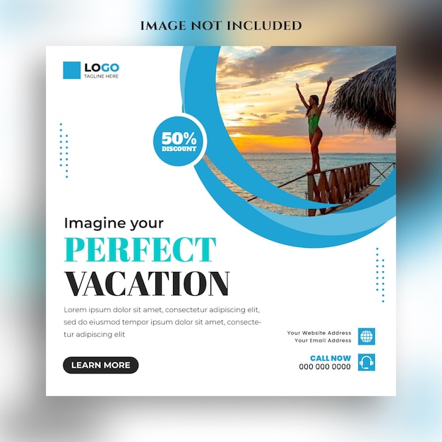 tour and travel agency social media instagram post template