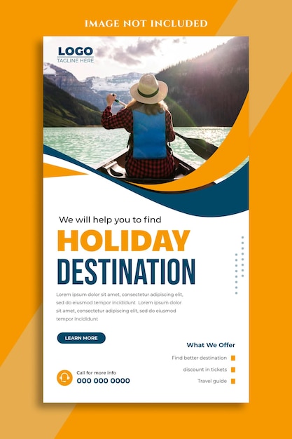 tour and travel agency social media instagram story template design