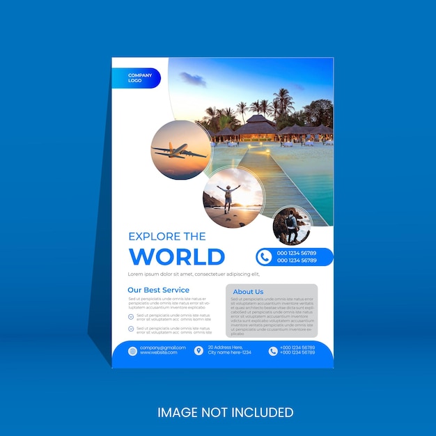 Tour and travel flyer template design