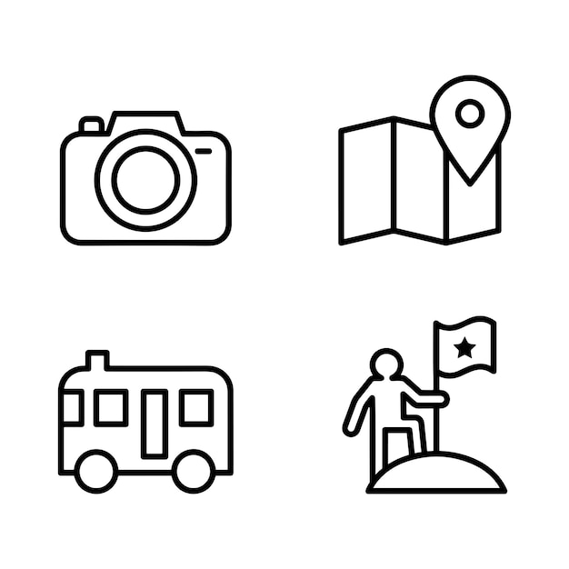 Vector tour and travel icon set travel and tour icons set tourism vector icon