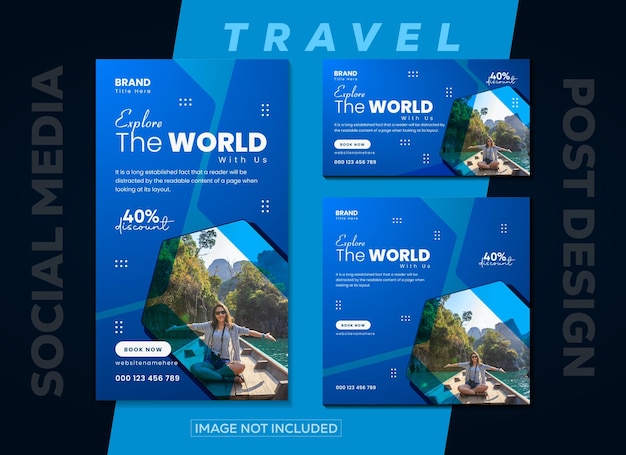 Tour and travel Instagram post or social media post web banner template