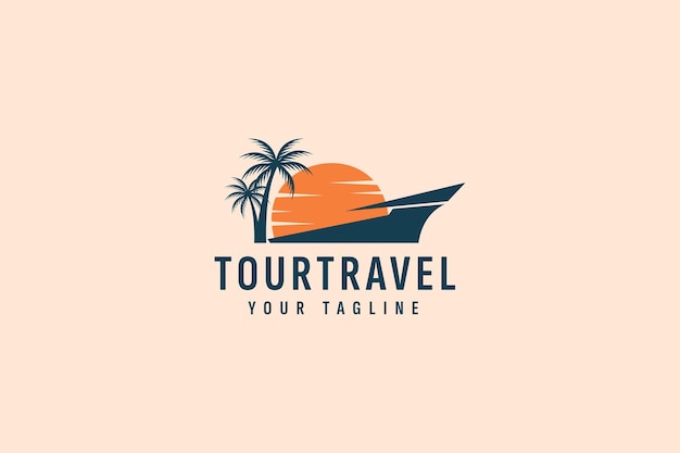 Tour and travel logo vector icon illustration