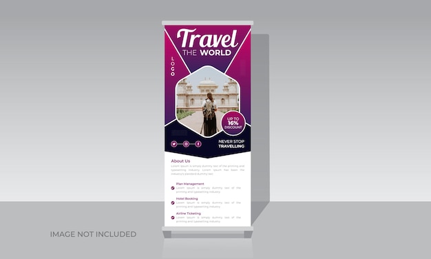 Tour and travel roll up banner for a travel company