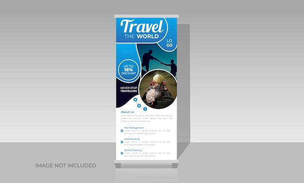 tour and travel roll up banner for a travel company