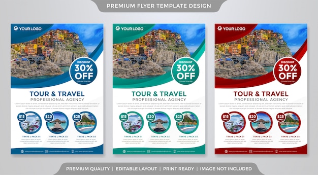 Vector tour and travel template