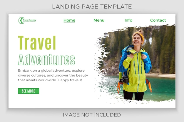 Tour and travel website header landing page template