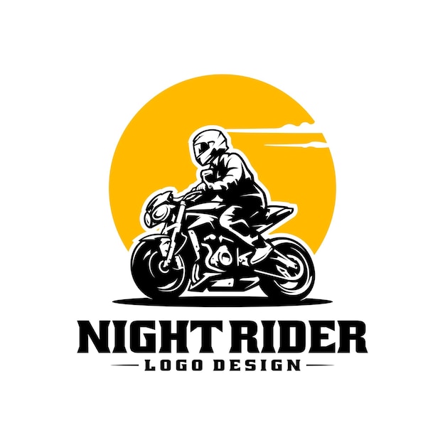 Touring biker rijden motorfiets logo vector