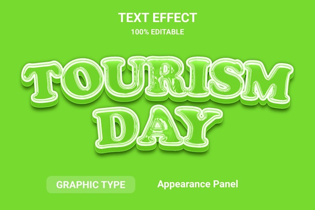 tourism 3d text effect