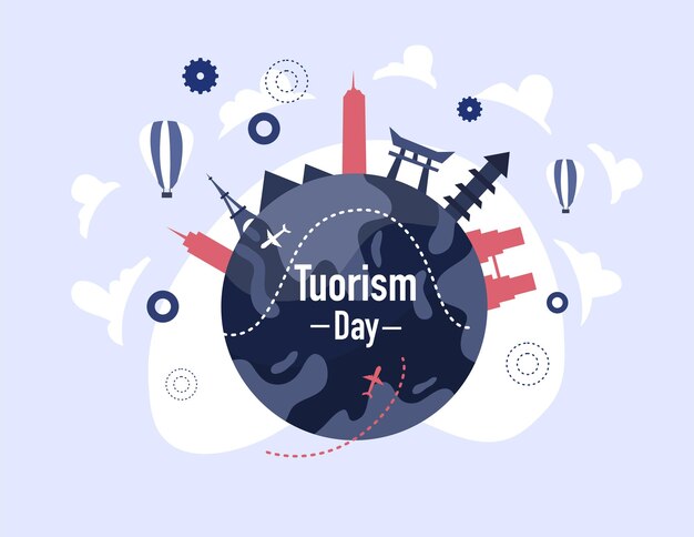 Tourism day illustration vector design for tourism event vector