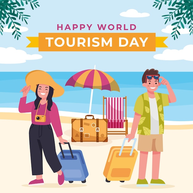 Vector tourism day world travel concept plane around the world travel and tours