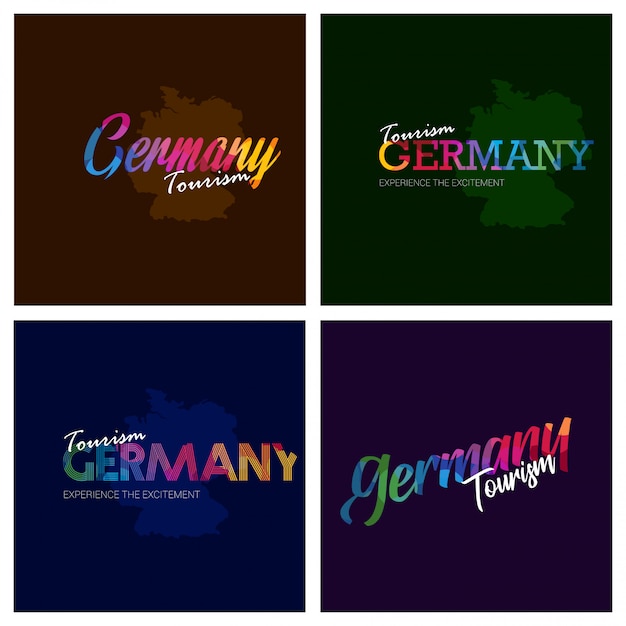 Insieme di logo logo tipografia germania turismo