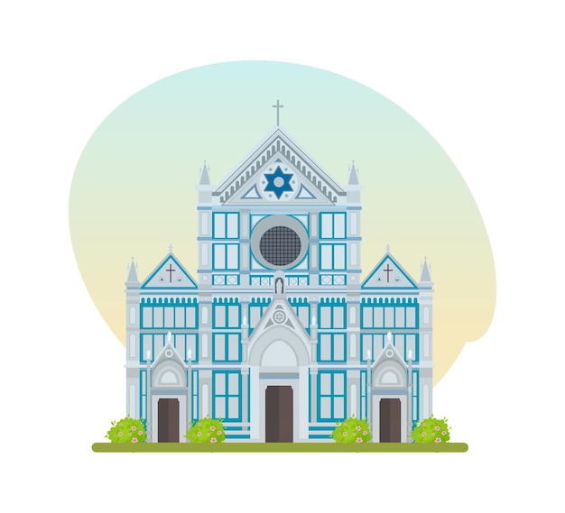 Туристическая достопримечательность большая францисканская церковь базилики Санта-Кроче