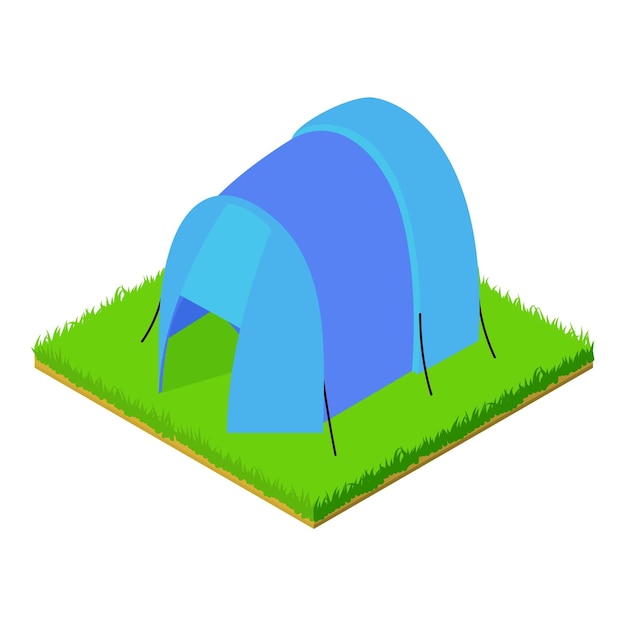 Tourist tent icon Isometric illustration of tourist tent vector icon for web