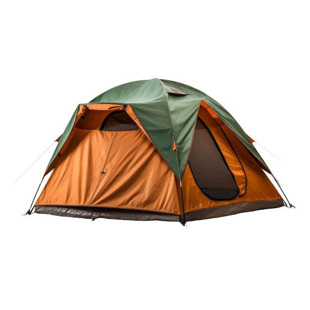 흰색 배경에 고립 된 관광 텐트