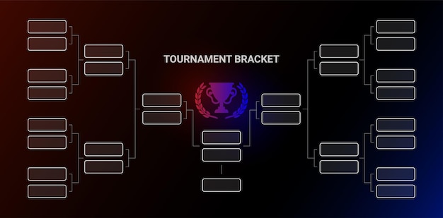 Vector tournament bracket championship with winners cup and wreat