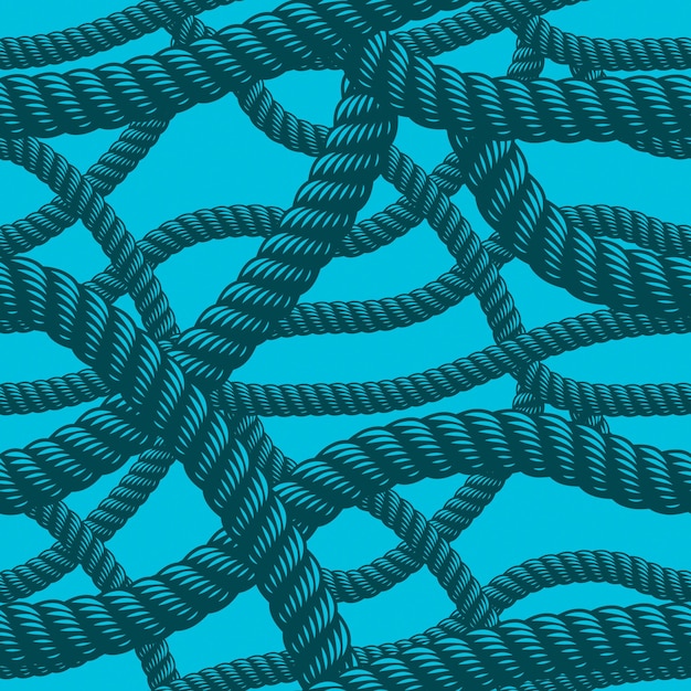 Touw naadloos patroon, trendy vector wallpaper achtergrond. Verwarde snoer stijlvolle illustratie. Bruikbaar voor stof, behang, verpakking, web en print.