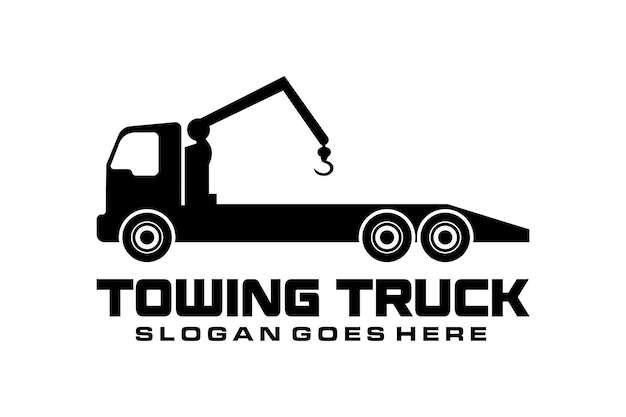 Vector tow service towing truck company logo template vector