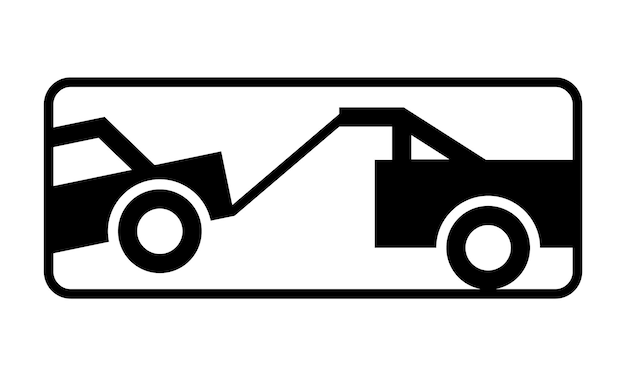 Вектор знака буксируемого транспортного средства Предупреждающий дорожный знак