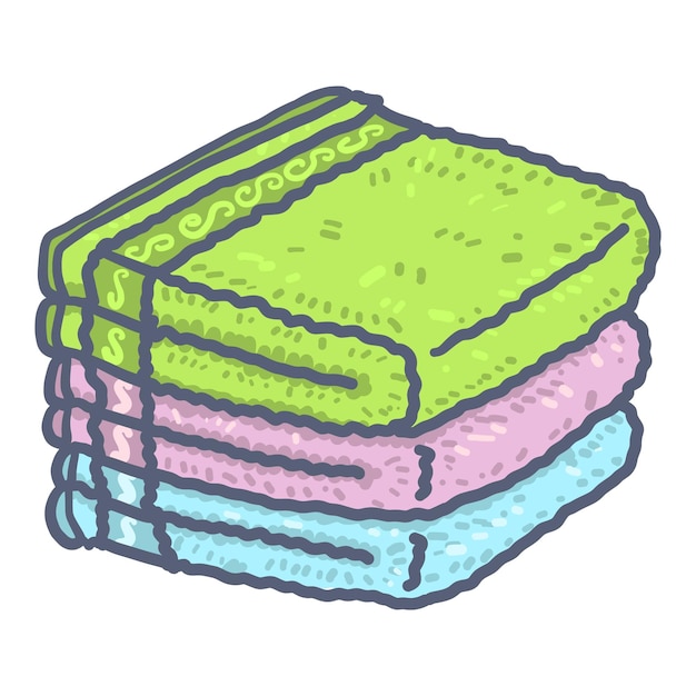 수건 스택 아이콘 웹 디자인을 위한 수건 스택 벡터 아이콘의 손으로 그린 그림