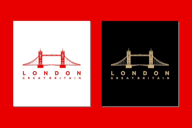 Дизайн вектора иконы тауэрского моста в лондоне, изолированный на белом фоне