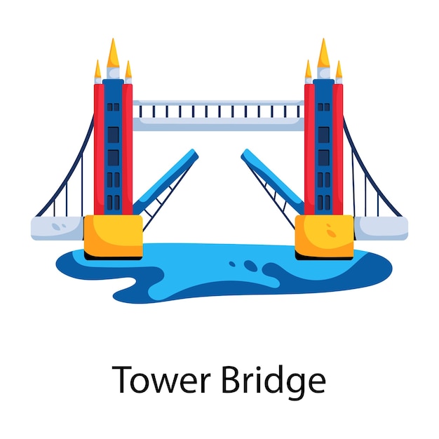 Tower bridge london premium flat icon