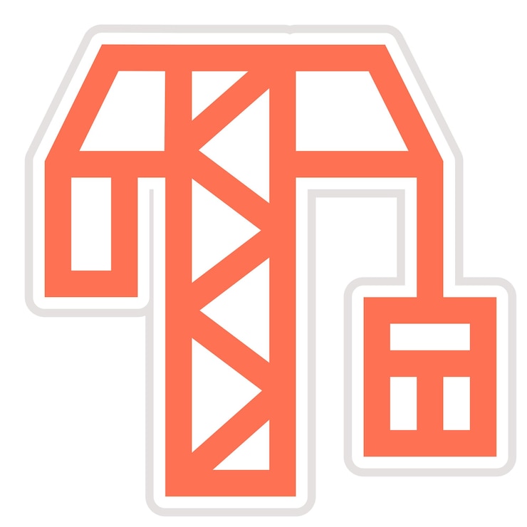 Vector tower crane vector icon design illustration