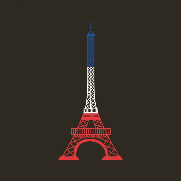 Vector tower eiffel french culture