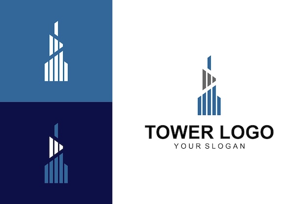Vector tower logo design and icons