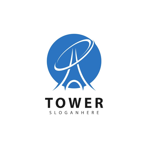 Шаблон векторной иконки логотипа башни