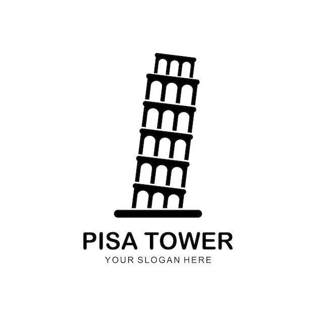 Tower of pisa silhouette vector logo