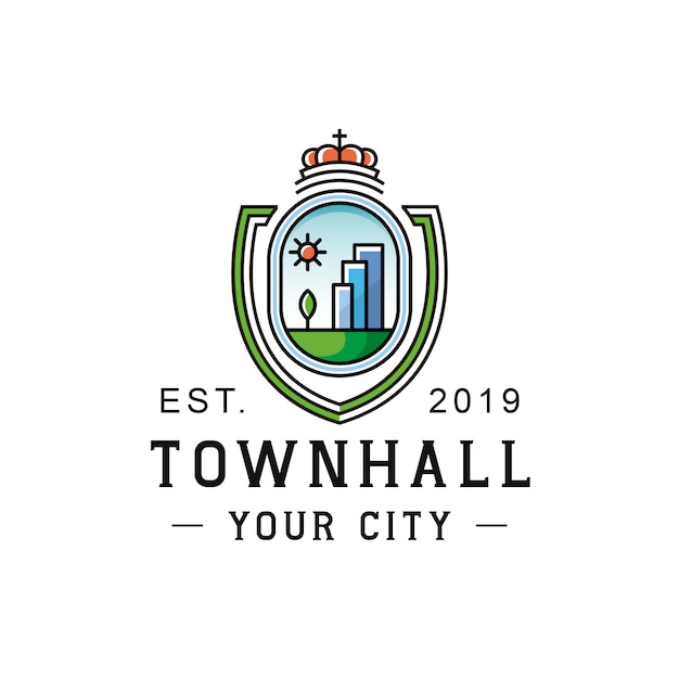 Vector town hall shield logo