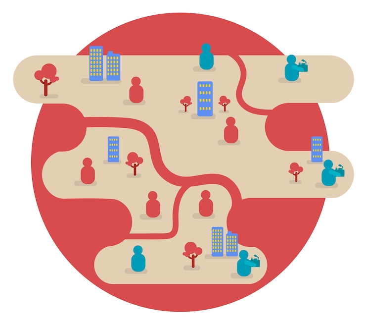 Vector town map background vector illustration