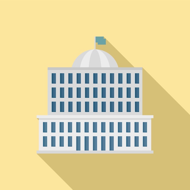 Vector town parliament icon flat illustration of town parliament vector icon for web design