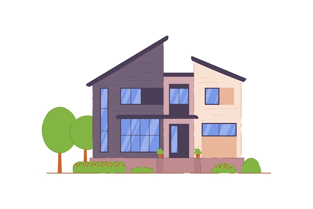 townhouse building  on white background