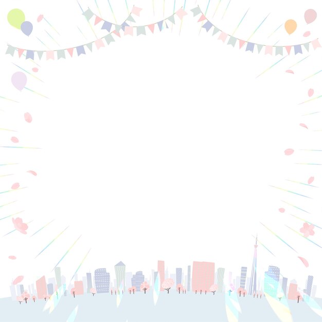 Vector townscape spring_en_white back square