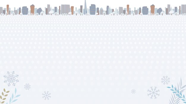 Vector townscape winter_snow cover 169 wide