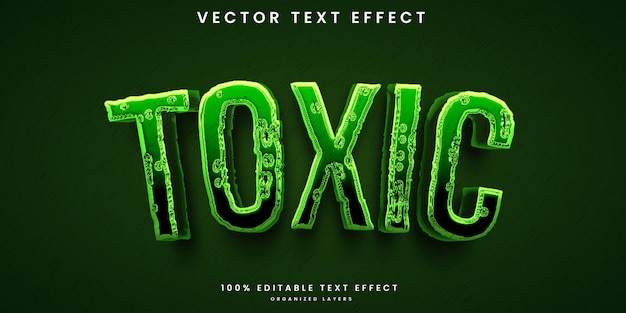 Вектор Шаблон с редактируемым текстовым эффектом toxic 3d